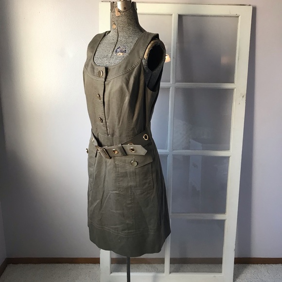 Milly of New York olive green belted dress - Picture 4 of 8